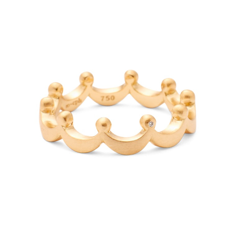 Royal dots 18K Gold Ring w. Diamond