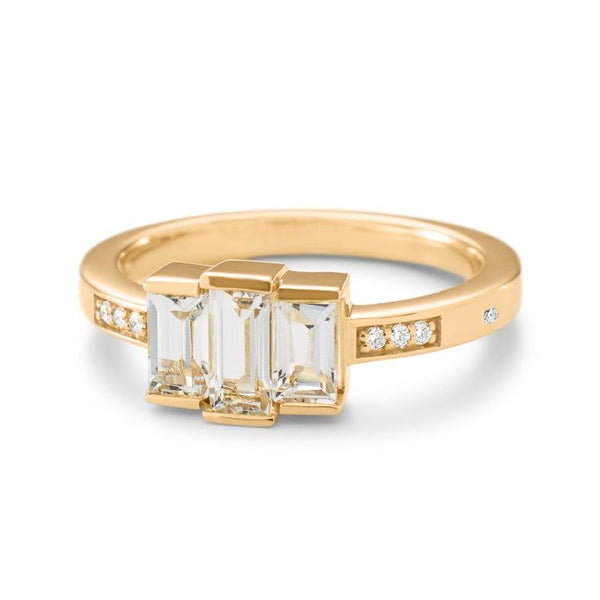 Meant to Be Her Polished 18K Guld Ring m. Diamanter & Topas