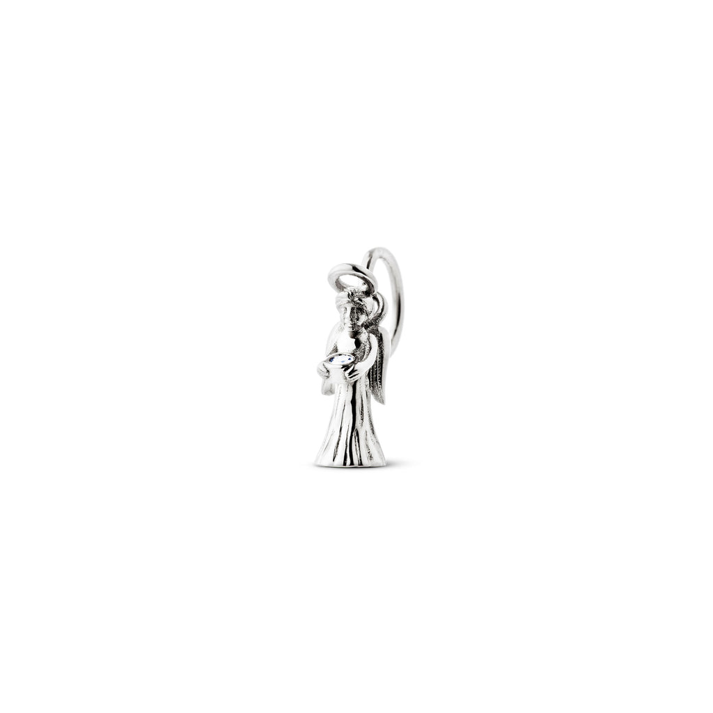 Guardian Angel 18K White Gold Pendant w. Diamond