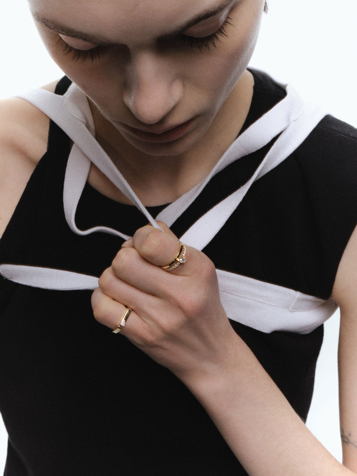 Stacking 1.5 14K Gold, Whitegold or Rosegold Ring