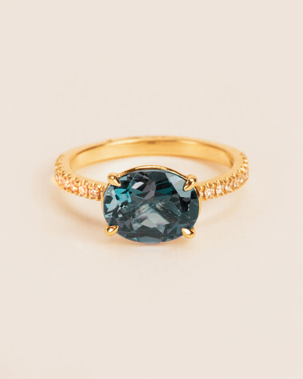 Eternity 18K Guld Ring m. Diamant & Topas