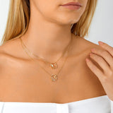 MOYEN Shh 18K Gold Necklace w. Diamond & Chalcedony