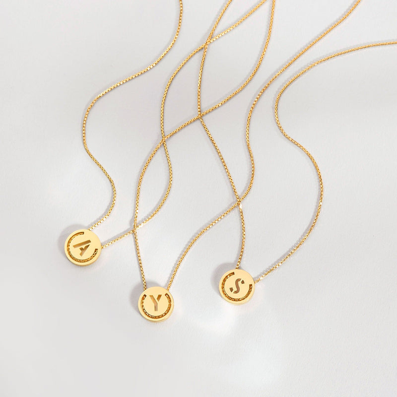 ABC's - W 18K Gold Plated Necklace