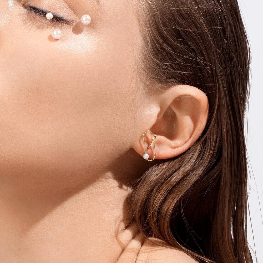 Astra Fusion 18K Guld Øreringe m. Perle