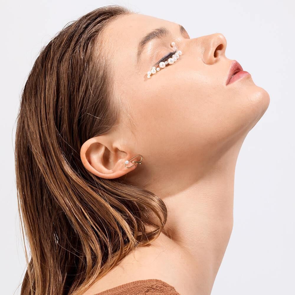 Astra Fusion 18K Guld Øreringe m. Perle