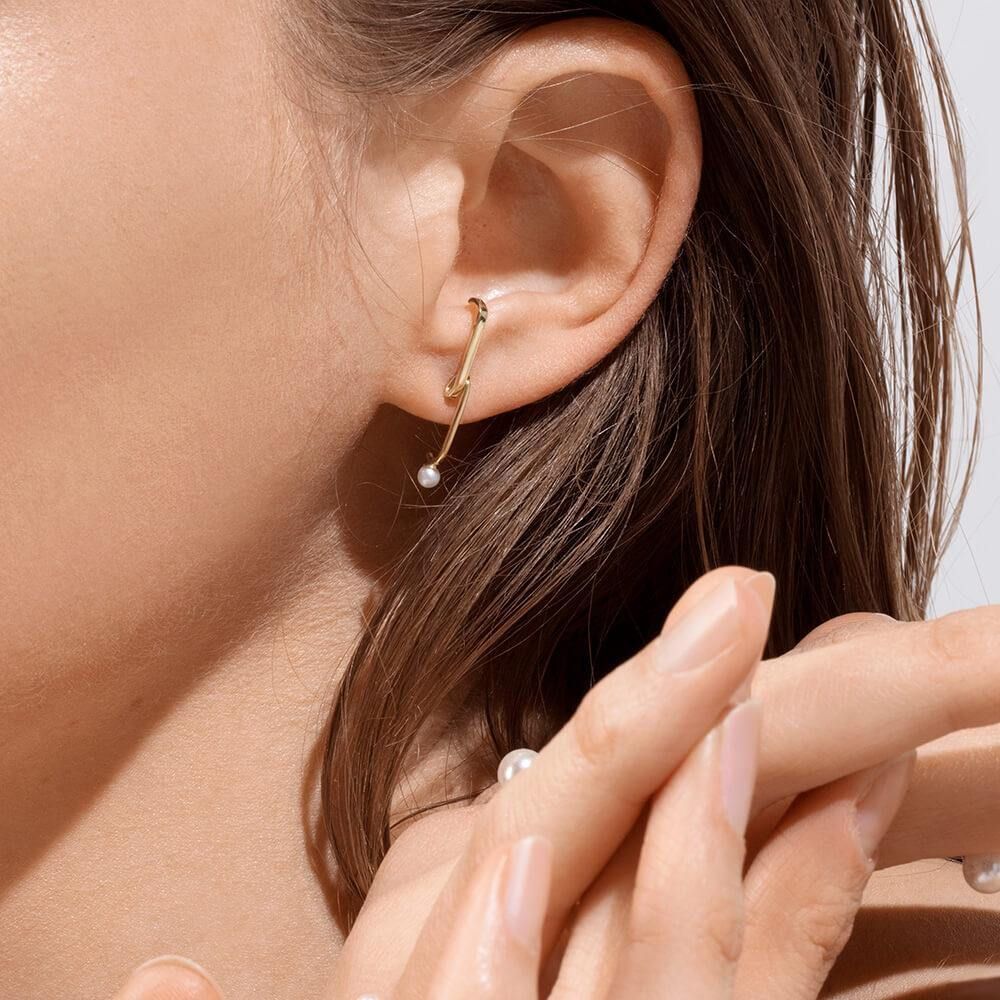 Astra Zenith 18K Guld Øreringe m. Perle