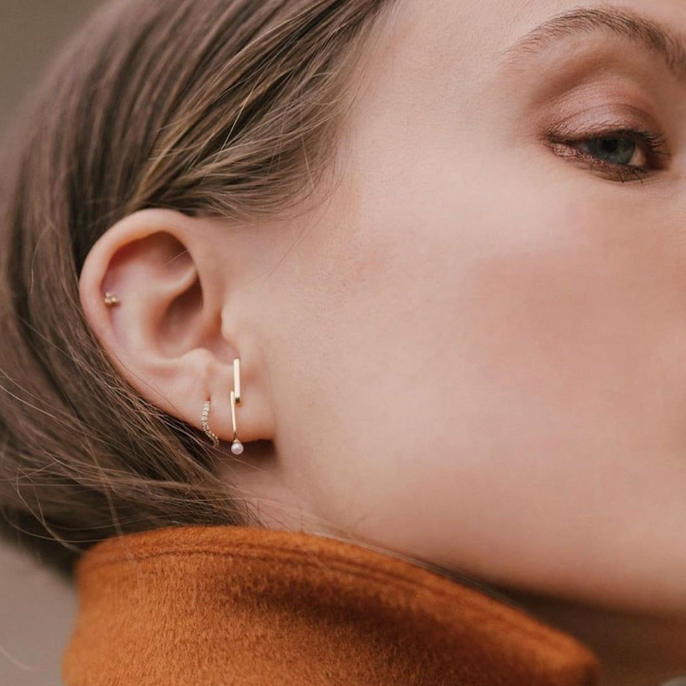 Astra Zenith 18K Guld Øreringe m. Perle