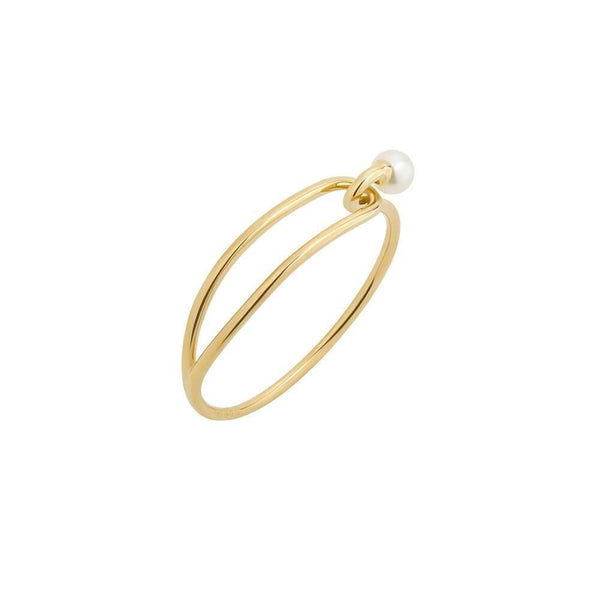 Astra Lunar 18K Gold Ring w. Pearl