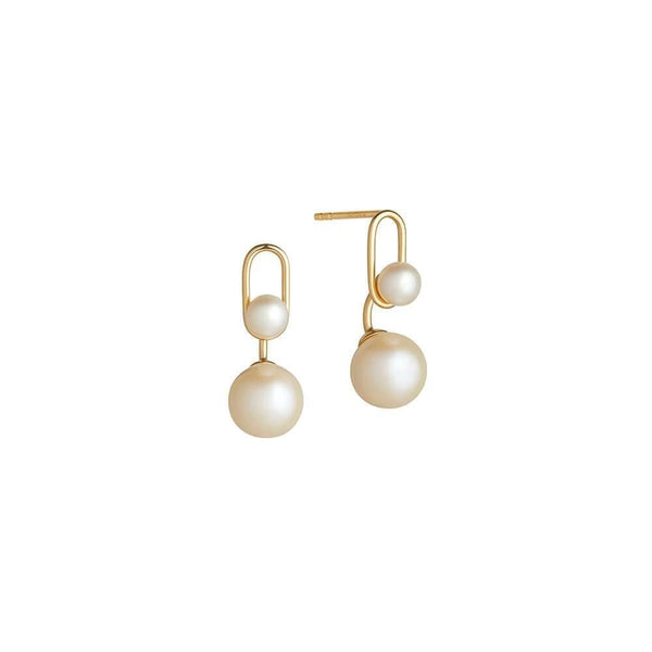 Astra Moonlight 18K Gold Earrings w. Pearl