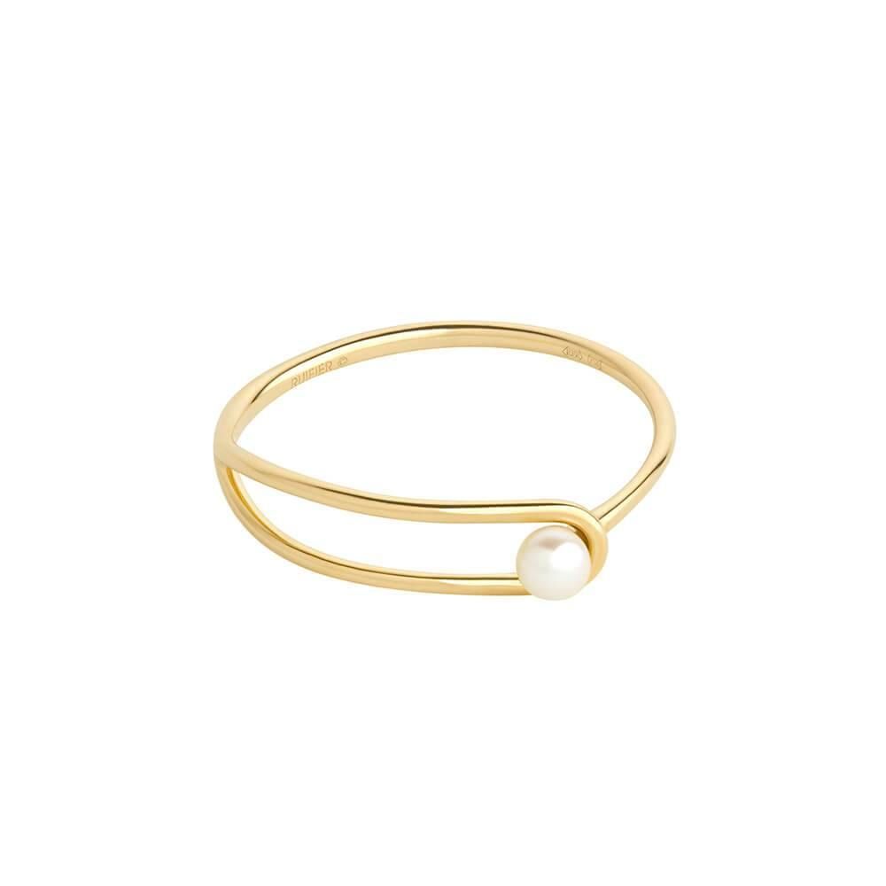 Astra Moon 18k Gold Ring w. Perle