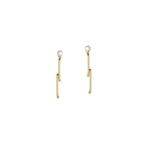 Astra Zenith 18K Gold Earrings w. Pearl