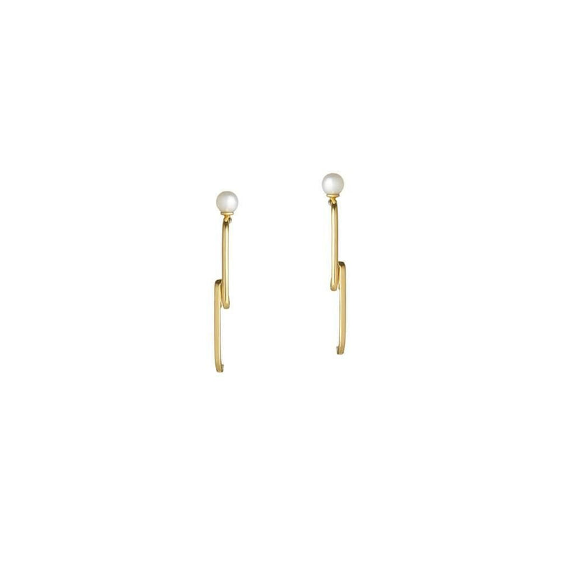 Astra Zenith 18K Gold Earrings w. Pearl