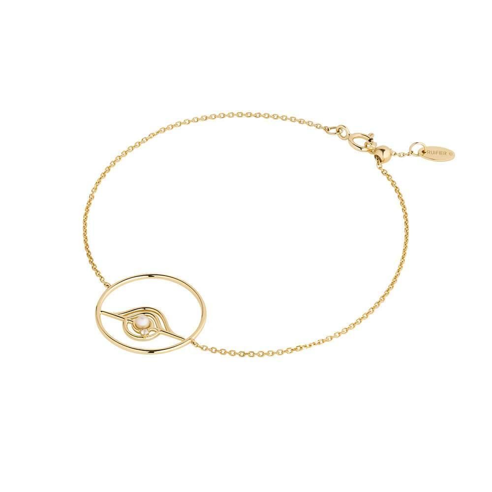 Cosmo Blazar Chain 18K Gold Bracelet w. Pearl & Zirconia