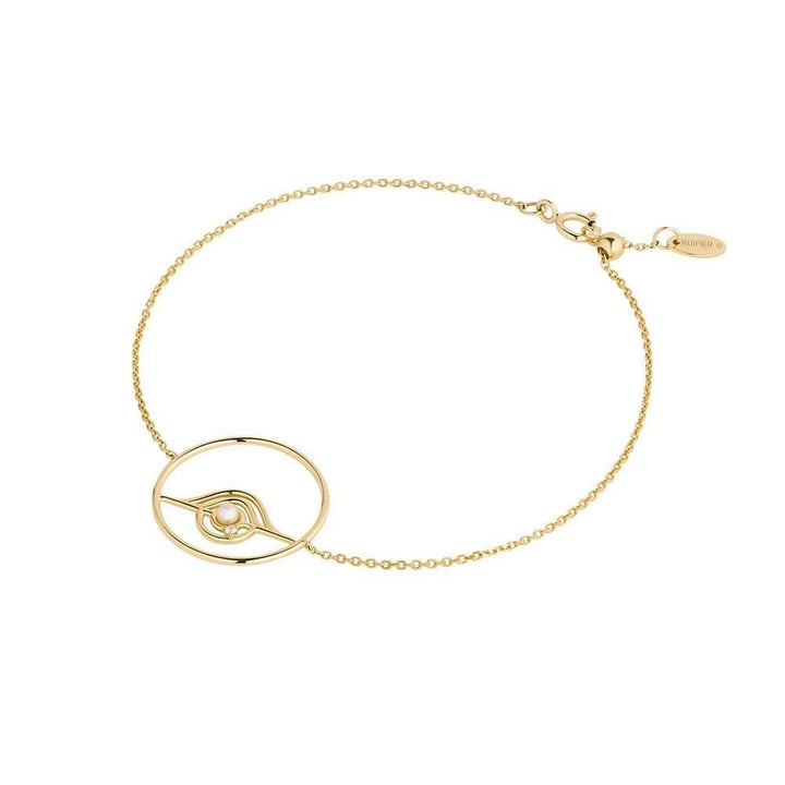 Cosmo Blazar Chain 18K Gold Bracelet w. Pearl & Zirconia