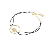 Cosmo Blazar Cord 18K Gold Plated Bracelet w. Pearl & Zirconia