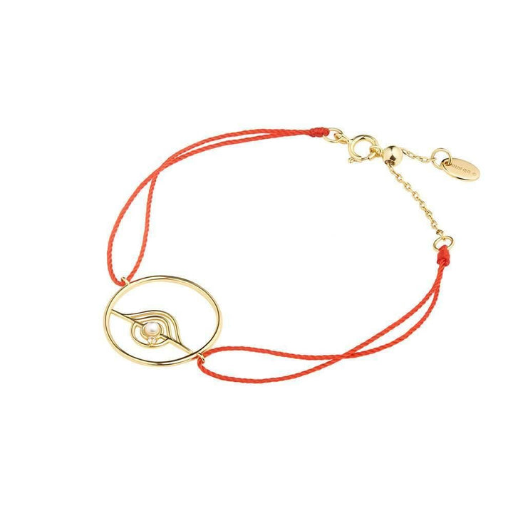 Cosmo Blazar Cord 18K Gold Plated Bracelet w. Pearl & Zirconia