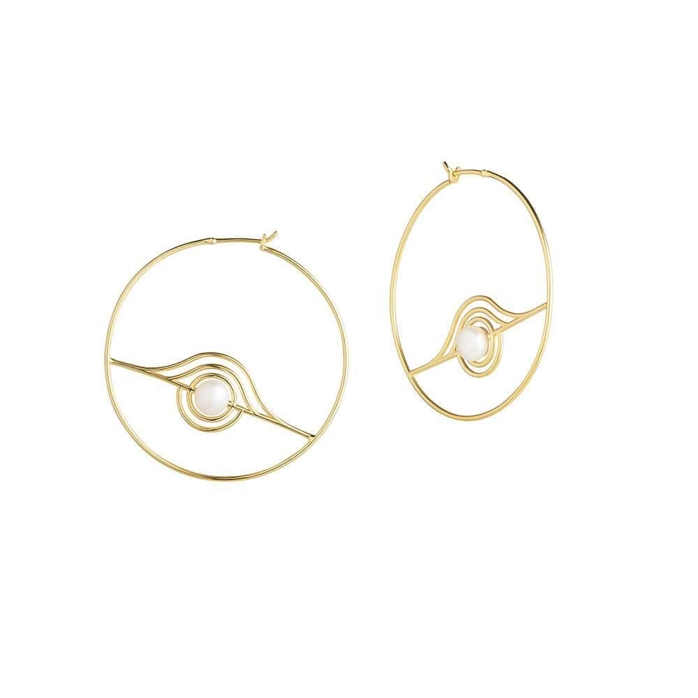 Cosmo Blazar Hoop 18K Forgyldte Hoops m. Perle
