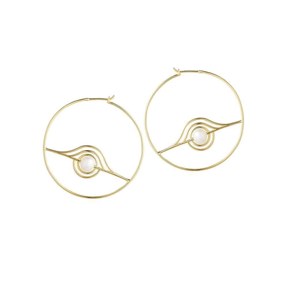 Cosmo Blazar Hoop 18K Forgyldte Hoops m. Perle