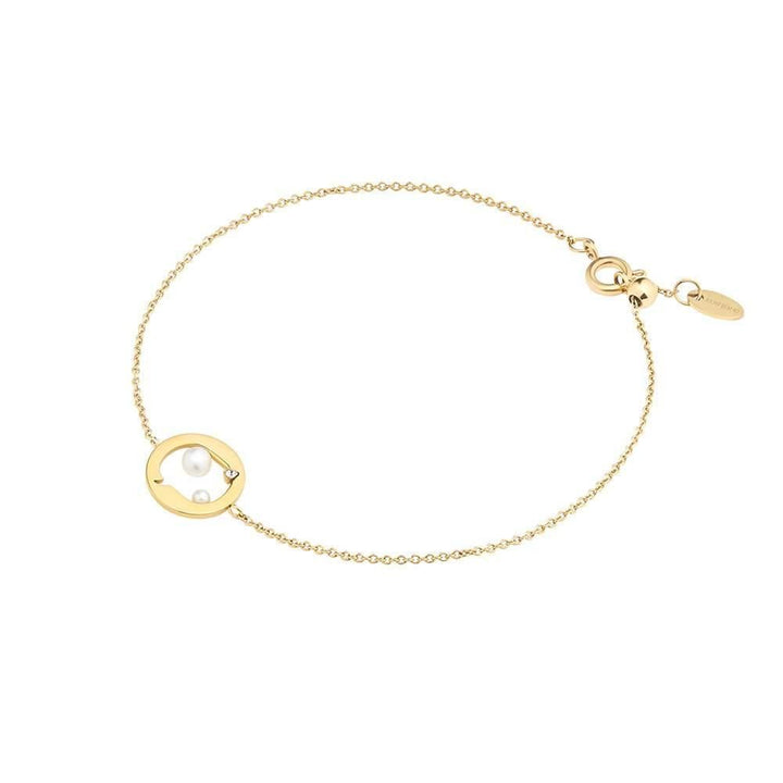 Cosmo Cosmonaut 18K Gold Plated Bracelet w. Pearl & Zirconia