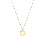 Cosmo Cosmonaut 18K Gold Plated Necklace w. Pearl & Zirconia