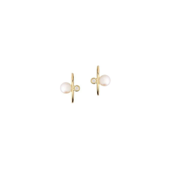 Cosmo Halo 18K Guld Ear Cuffs m. Perle & Diamant