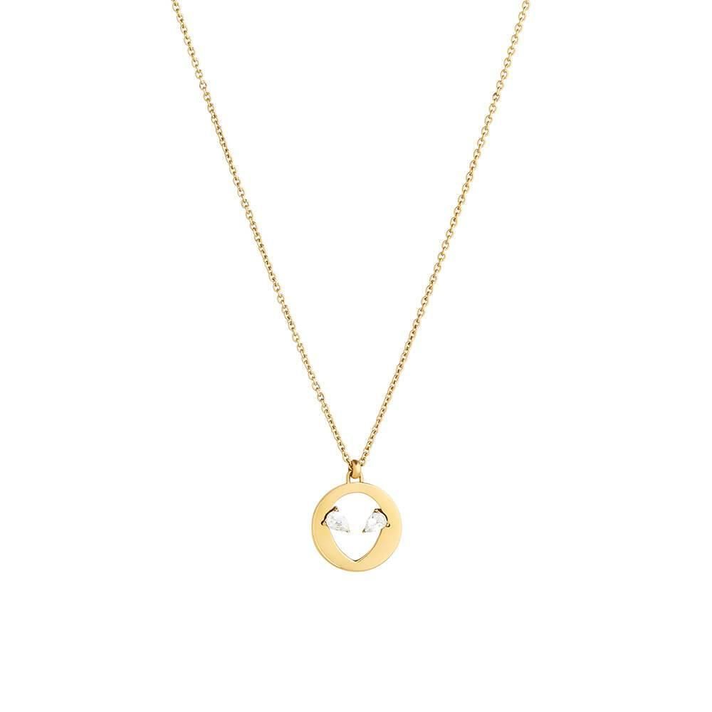 Cosmo Martian 18K Gold Plated Necklace w. Zirconia