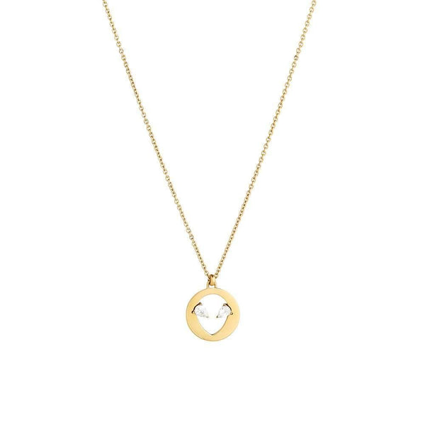 Cosmo Martian 18K Gold Plated Necklace w. Zirconia