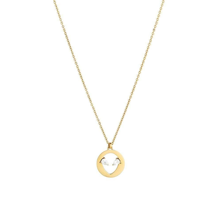 Cosmo Martian 18K Gold Plated Necklace w. Zirconia