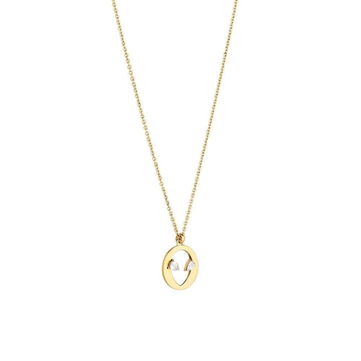 Cosmo Martian 18K Gold Plated Necklace w. Zirconia