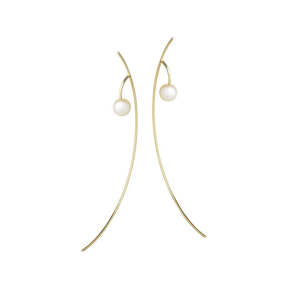 Cosmo Meridian 18K Gold Earrings w. Pearl