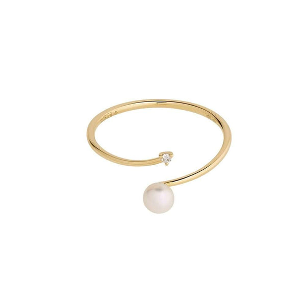 Cosmo Orion 18K Guld Ring m. Perle & Diamant