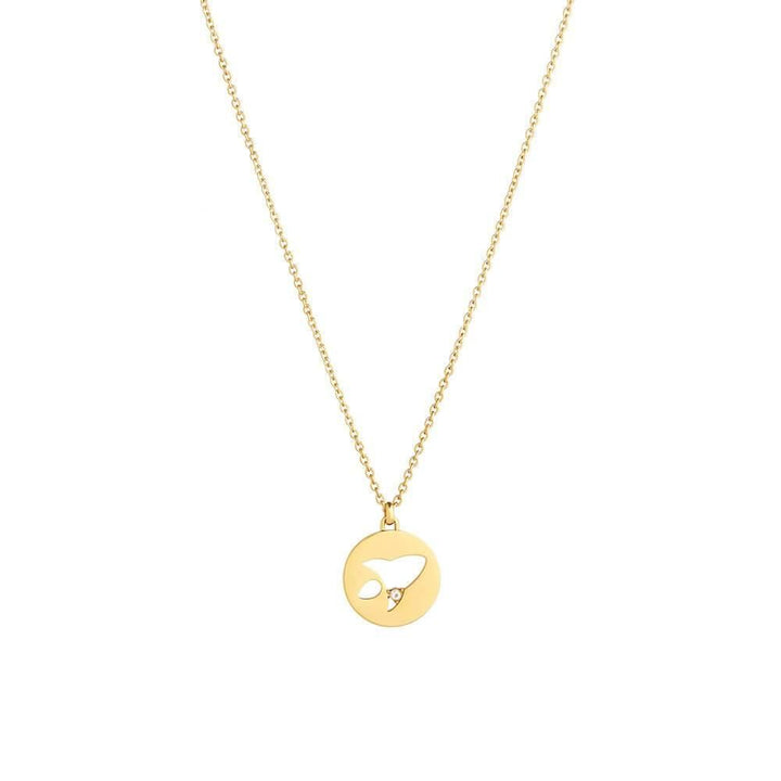 Cosmo Rocket 18K Gold Plated Necklace w. Zirconia