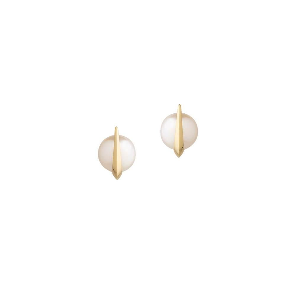 Cosmo Saturn Stud 18k Gold Ohrringe w. Perle