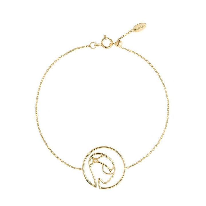 Cosmo Space Friend Chain 18K Gold Plated Bracelet w. Diamond