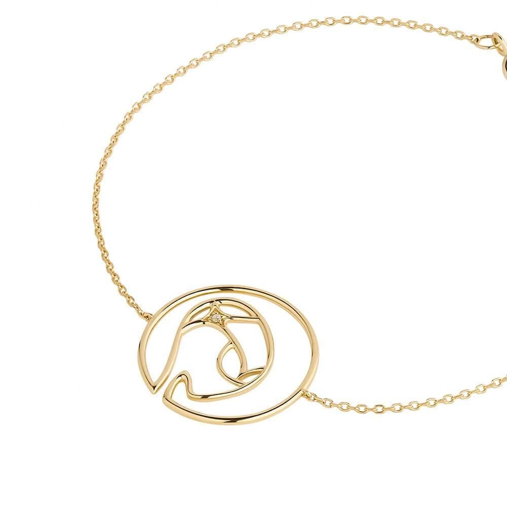 Cosmo Space Friend Chain 18K Forgyldt Armbånd m. Diamant