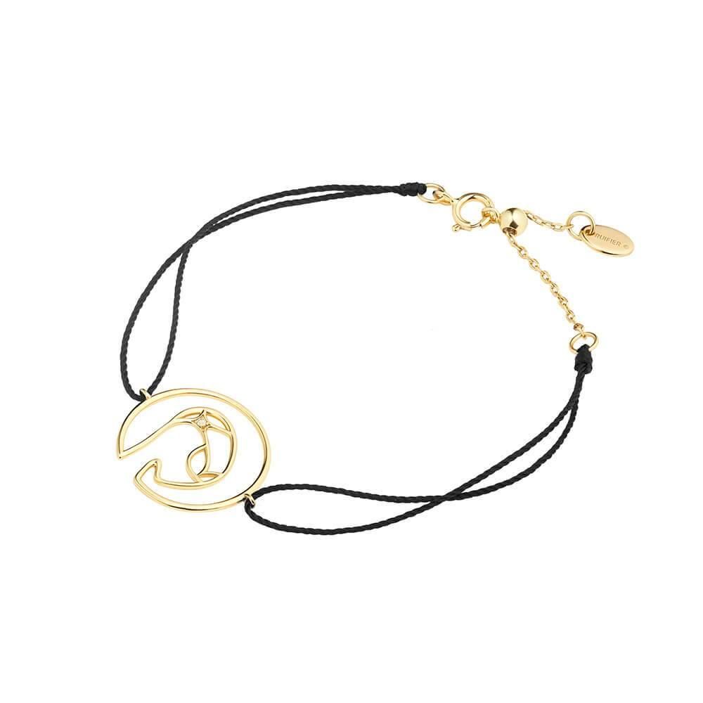 Cosmo Space Friend Cord 18K Gold Plated Bracelet w. Zirconia