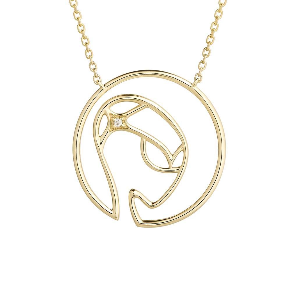 Cosmo Space Friend 18K Gold Plated Necklace w. Zirconia