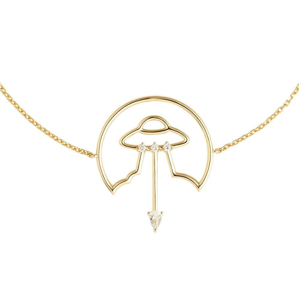 Cosmo Spaceship Chain 18K Forgyldt Armbånd m. Zirkon