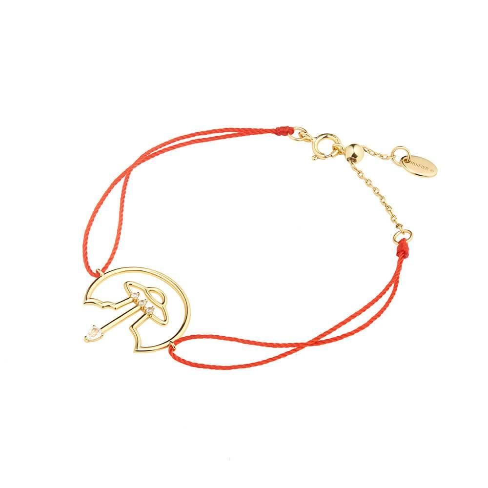 Cosmo Spaceship Cord 18K Forgyldt Armbånd m. Zirkon