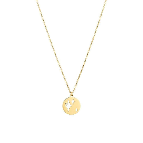 Cosmo Stella 18K Gold Plated Necklace w. Zirconia