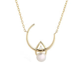 Cosmo Venus 18K Gold Necklace w. Pearl & Diamond