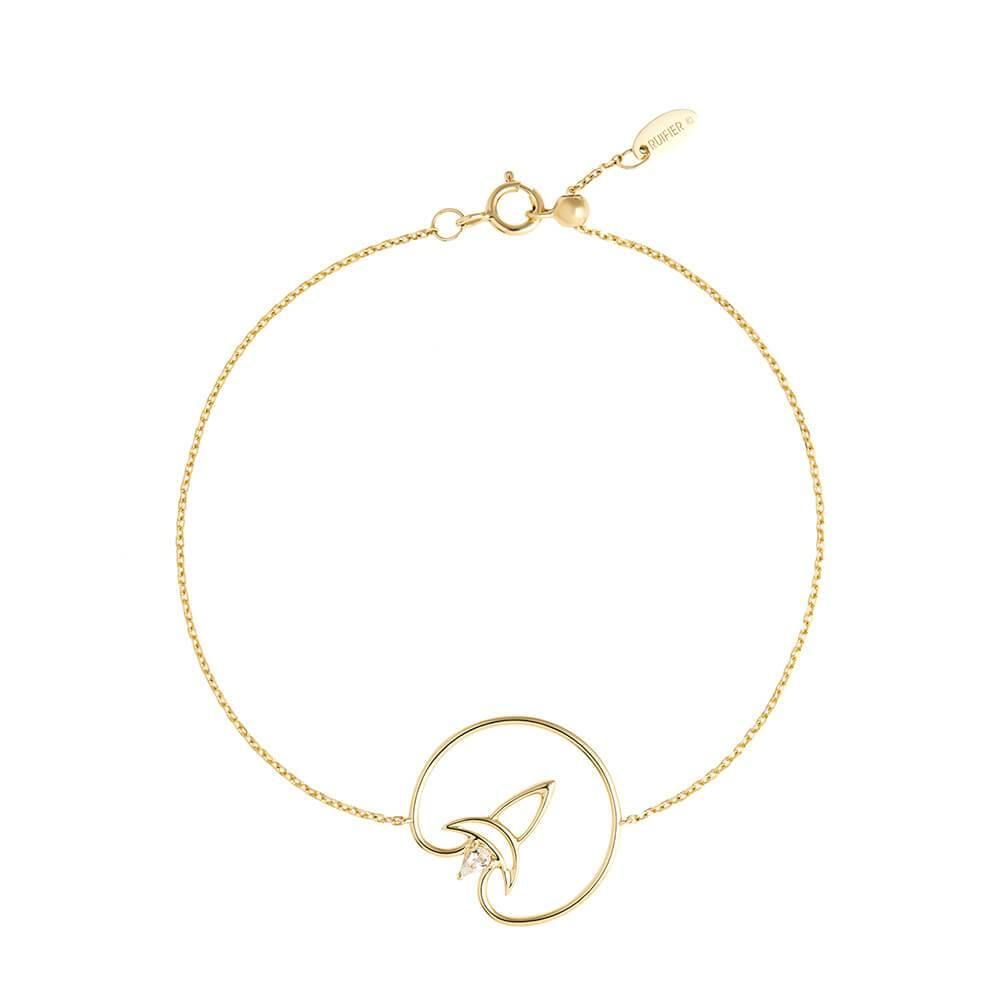 Cosmo Voyager Chain 18K Gold Plated Bracelet w. Zirconia