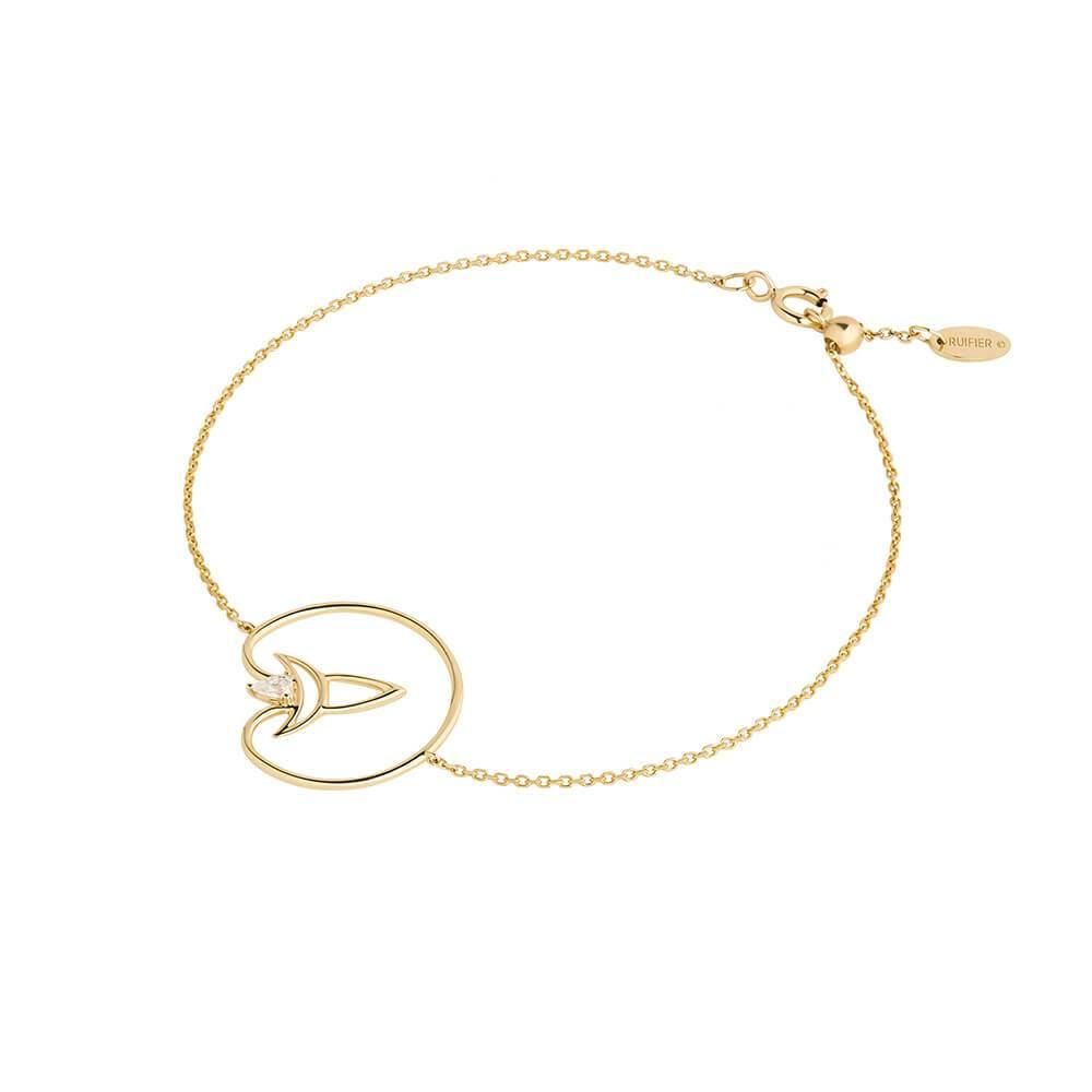 Cosmo Voyager Chain 18K Gold Plated Bracelet w. Zirconia