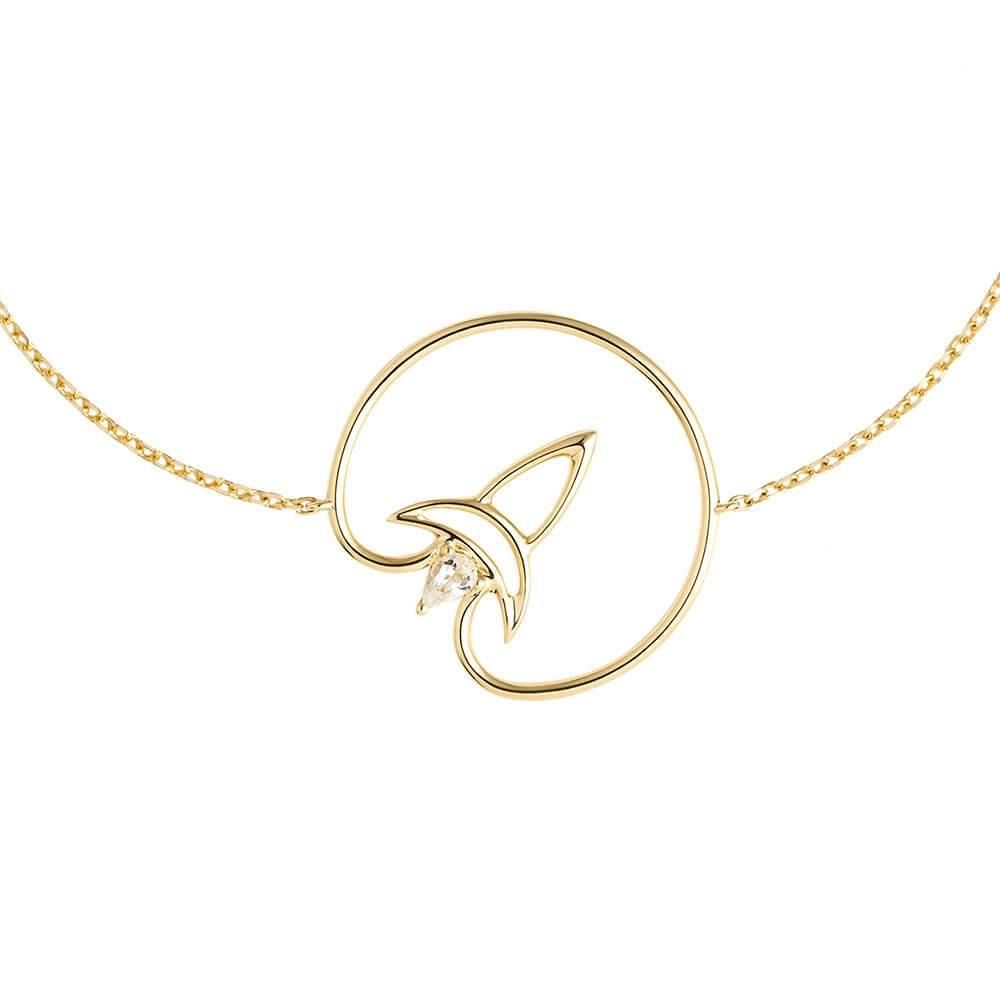 Cosmo Voyager Chain 18K Gold Plated Bracelet w. Zirconia