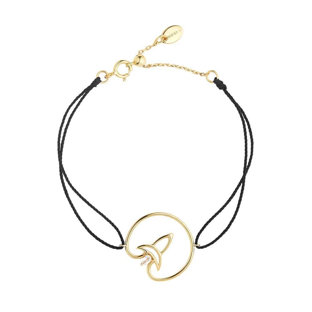 Cosmo Voyager Cord 18K Gold Plated Bracelet w. Zirconia
