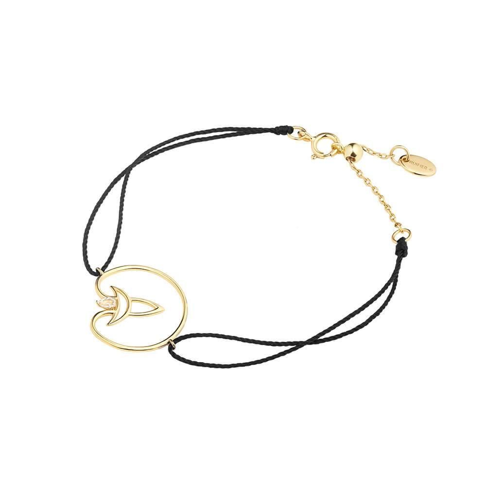 Cosmo Voyager Cord 18K Gold Plated Bracelet w. Zirconia