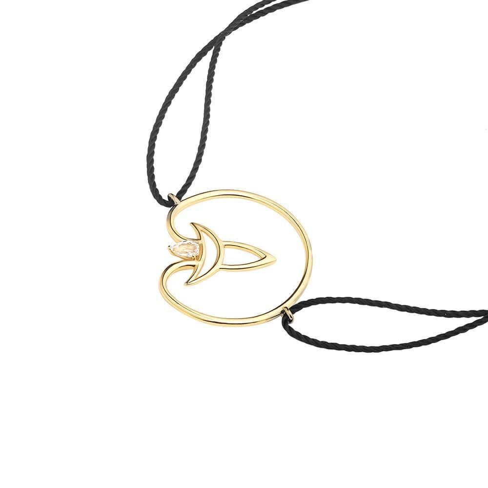 Cosmo Voyager Cord 18K Gold Plated Bracelet w. Zirconia