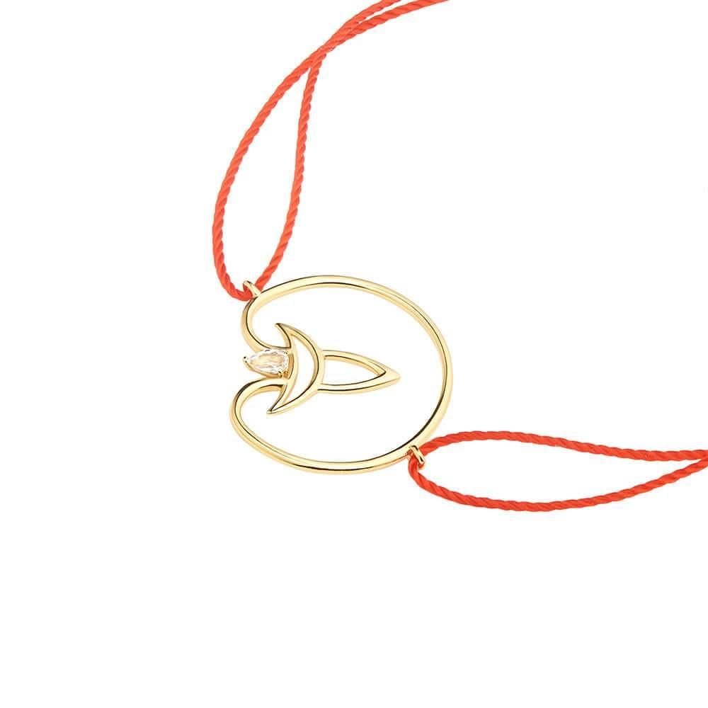 Cosmo Voyager Cord 18K Gold Plated Bracelet w. Zirconia