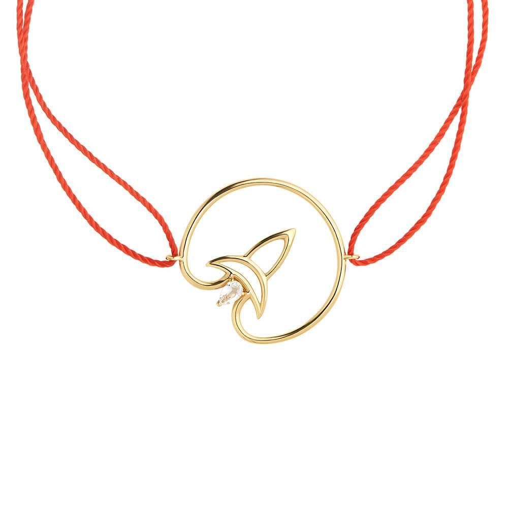 Cosmo Voyager Cord 18K Gold Plated Bracelet w. Zirconia