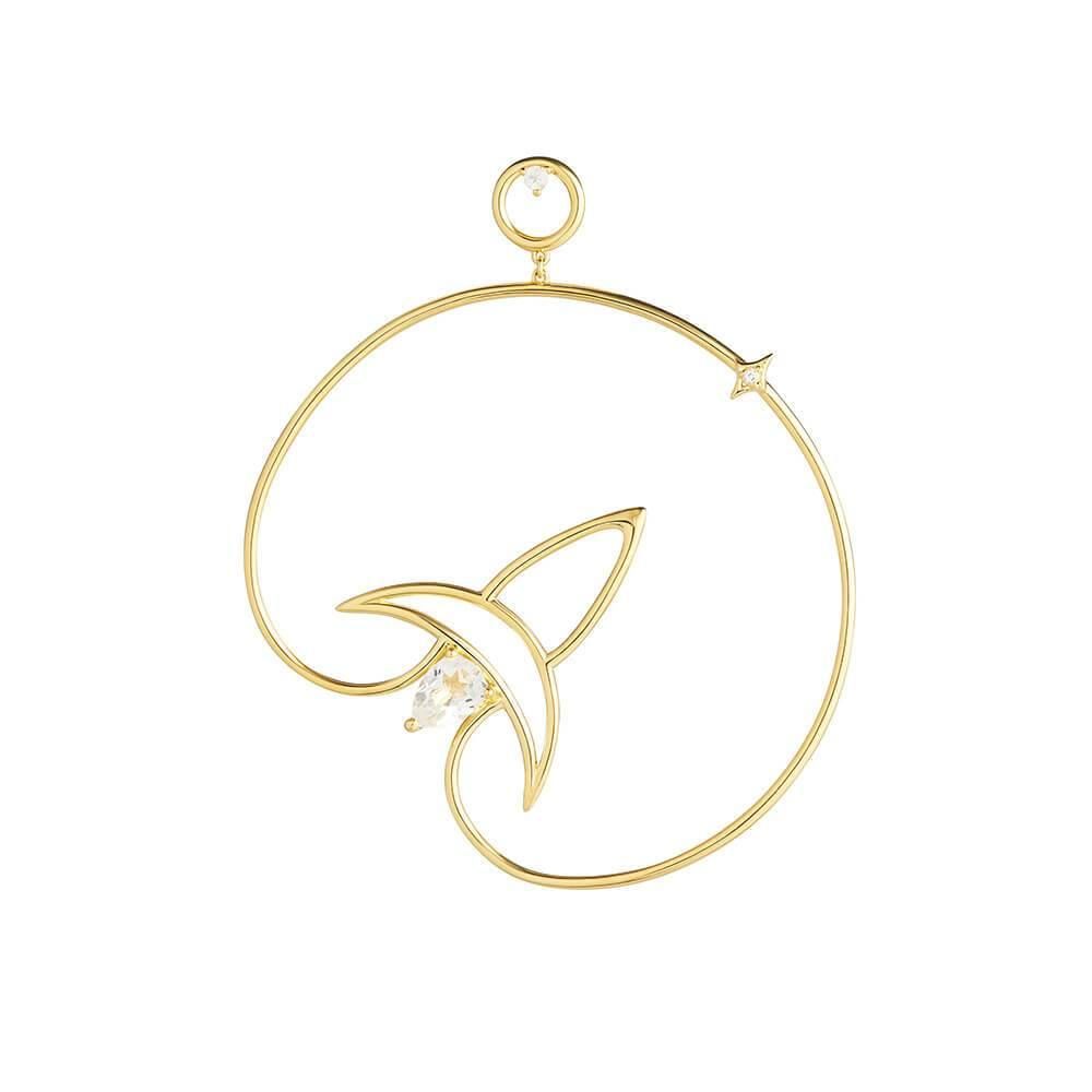 Cosmo Voyager 18K Gold Plated Hoops w. Zirconia